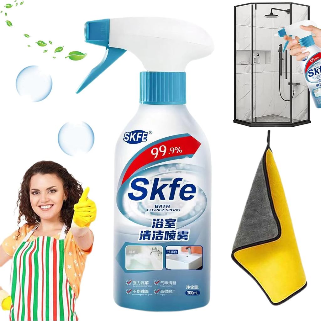 Skfe Cleaner, สเปรย์ทําความสะอาดอาบน้ํา Skfe, น้ํายาล้างขจัดตะกรันห้องน้ํา Skfe, สเปรย์ทําความสะอาดห