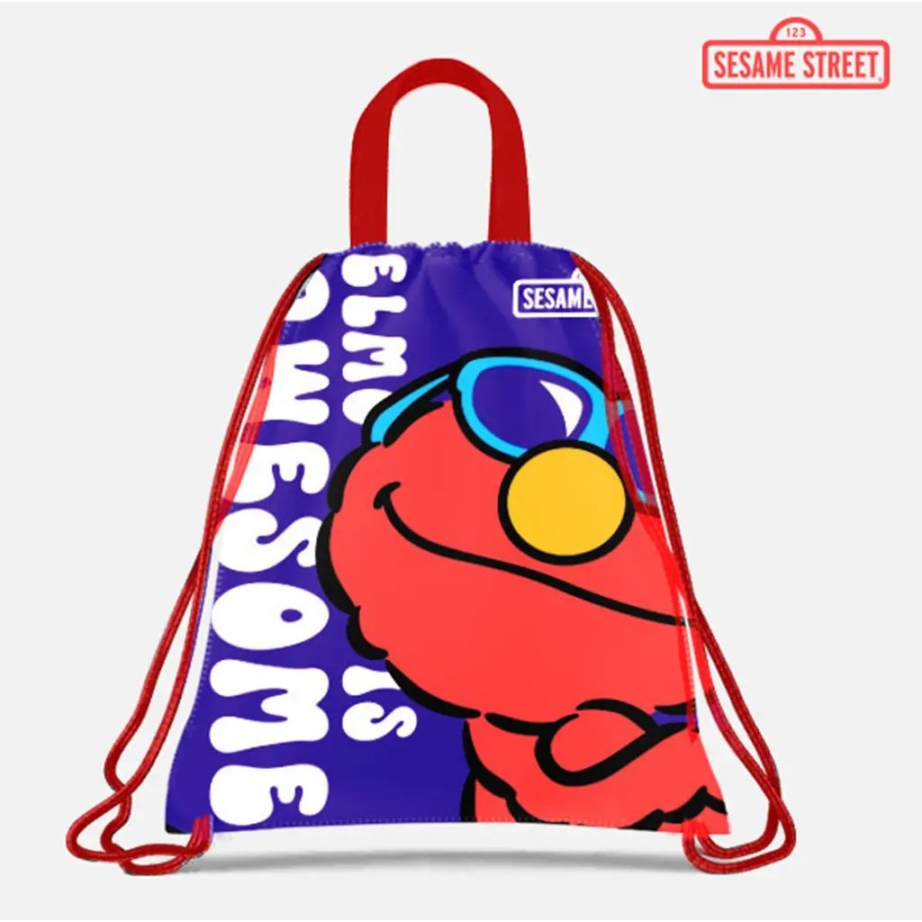 Se-ed (ซีเอ็ด) : SST3-กระเป๋าเป้เชือกรูด : Elmo is awesome Drawstring Backpack W34xH43 cm.-BL
