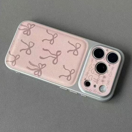 สําหรับ IPhone 17 16 15 14 Plus 13 12 11 Pro Max X XR XS Max สีชมพูน่ารักโบว์สาวเงินหน้าต่างขนาดใหญ่หนังเคสโทรศัพท์นุ่ม ราคา ถูกที่สุด ดีลบีเคเค แกลเลอรีภาพที่ 5