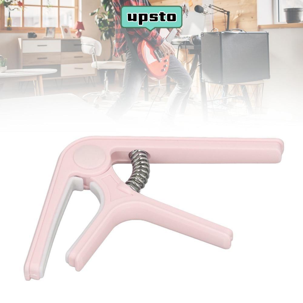 UPSTO ​คาโป้สปริง​, ABS ​แม้กระทั่งความดัน ​คาโป้กีตาร์​, สะดวก ชมพู/เขียวอ่อน/ดํา/ขาว ​ผู้เริ่มต้น Capo ​คาโป้โครงสร้างหลายแบบ​ ​สําหรับอะคูสติก/เบส/อูคูเลเล่/บันโจ/แมนโดลิน​