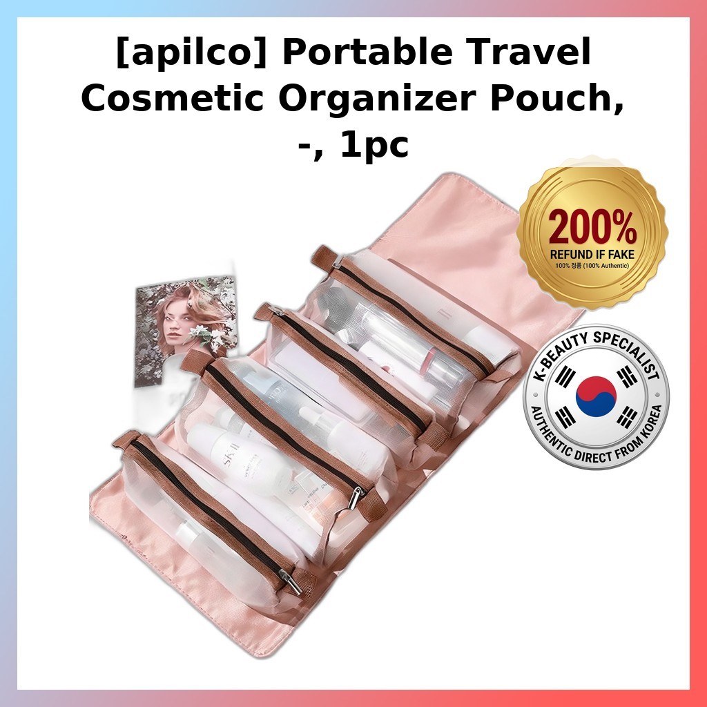 [apilco] Portable Travel Cosmetic Organizer Pouch, -, 1 ชิ้น / Korean Cosmetic Organizer / Compact &