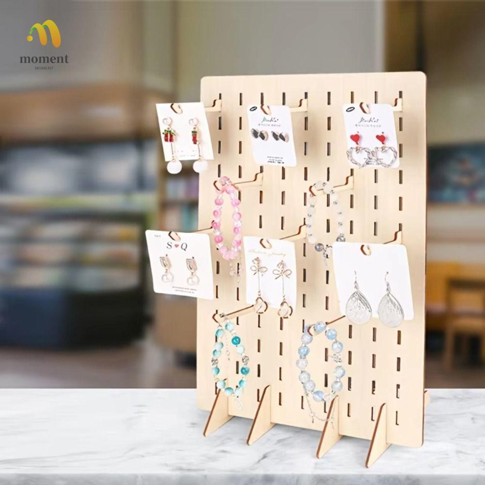 MOMENT ที่วางต่างหู, จอแสดงผลไม้ Pegboard Stud ต่างหู Organizer, ความจุขนาดใหญ่ทนทานขาตั้งเครื่องประ