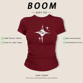 COD（จัดส่งภายใน 24 ชั่วโมง）เสื้อสาวอวบ เสื้อครอปท็อป แขนสั้น babytee สไตล์เกาหลี y2k T-shirt | รูปแบบเลข ดาวน่ารัก