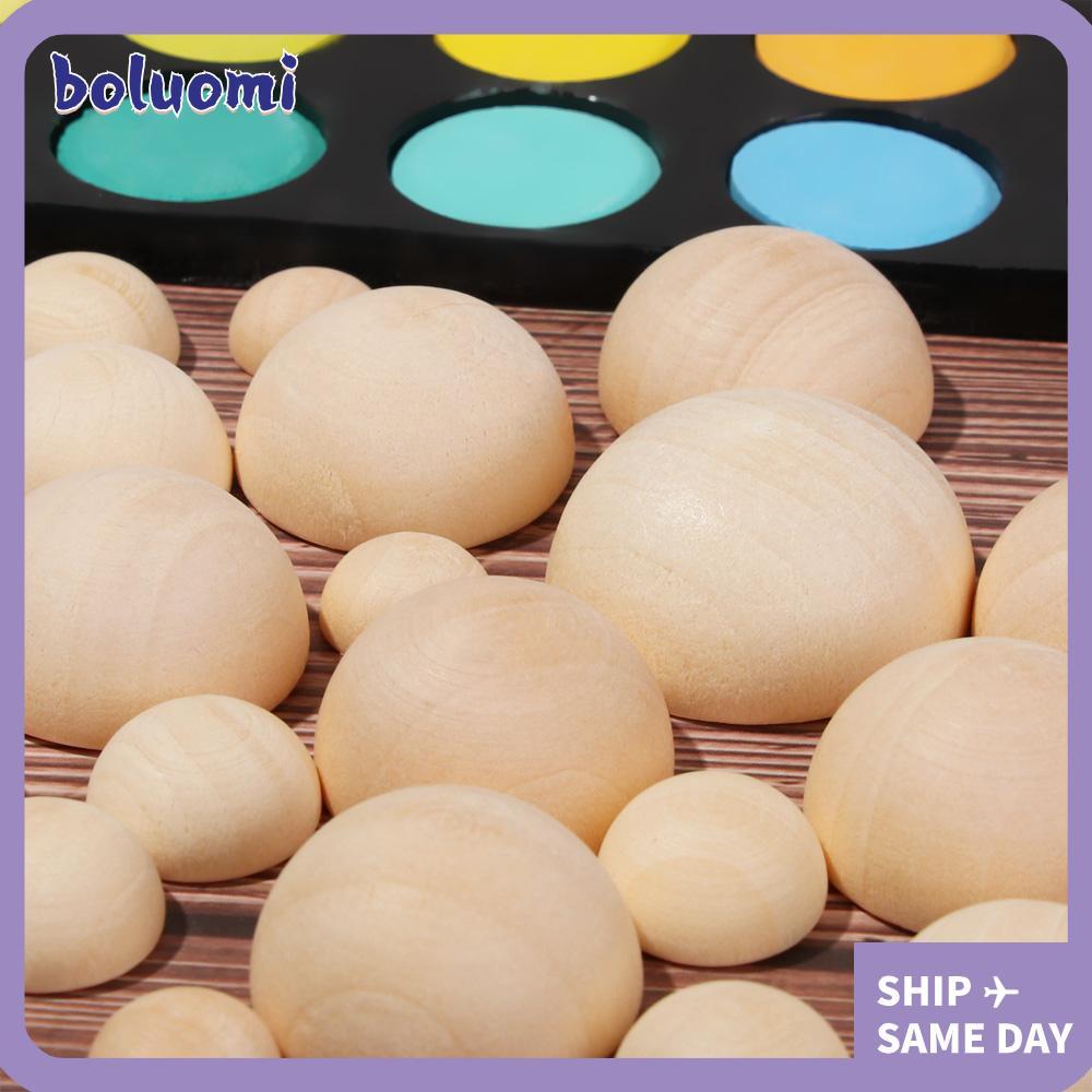 BOLUMI ไม้ครึ่งหน้า DIY อุปกรณ์เสริมเป็นมิตรกับสิ่งแวดล้อมแยกลูกบอลกลม