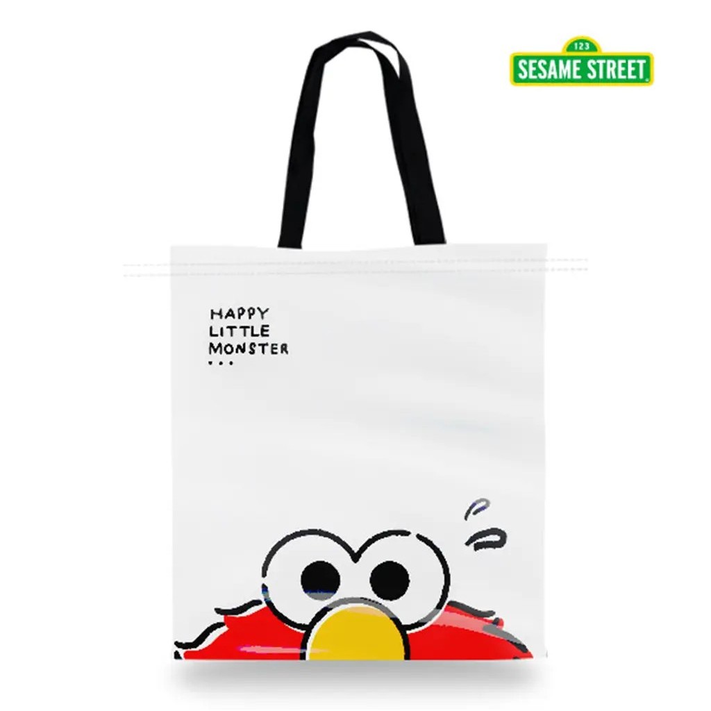 Bundanjai (หนังสือ) SST5-กระเป๋ากระสอบสาน PP : Sesame Street Elmo&Cookie Monster PP Woven Tote Bag