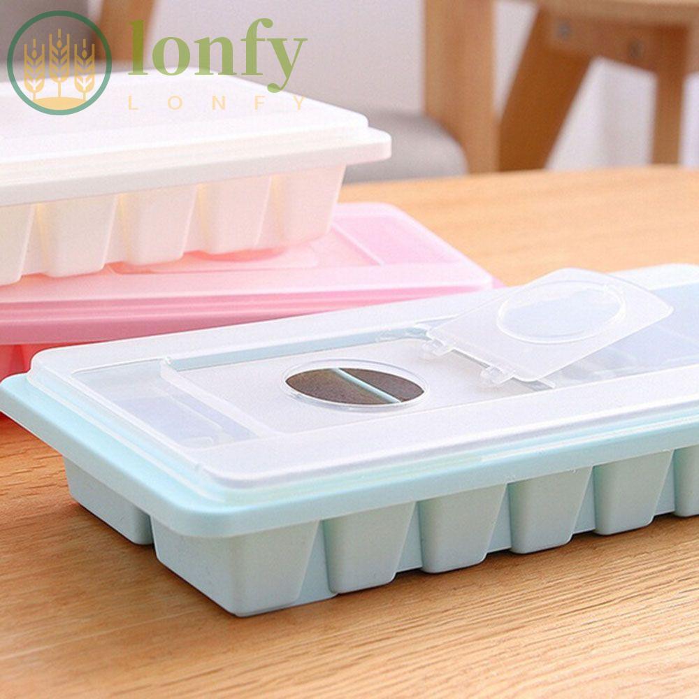 LONFY 16 Cavity Cube Mold Drink Kitchen Cover Jelly Freezer