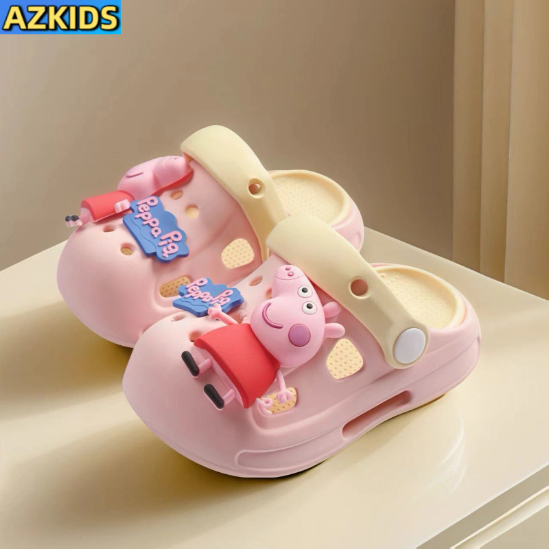 Peppa Pig รองเท้าแตะกันลื่นสำหรับเด็กแบบการ์ตูน ดีไซน์ลายเป๊ปป้า สไตล์ฤดูร้อน