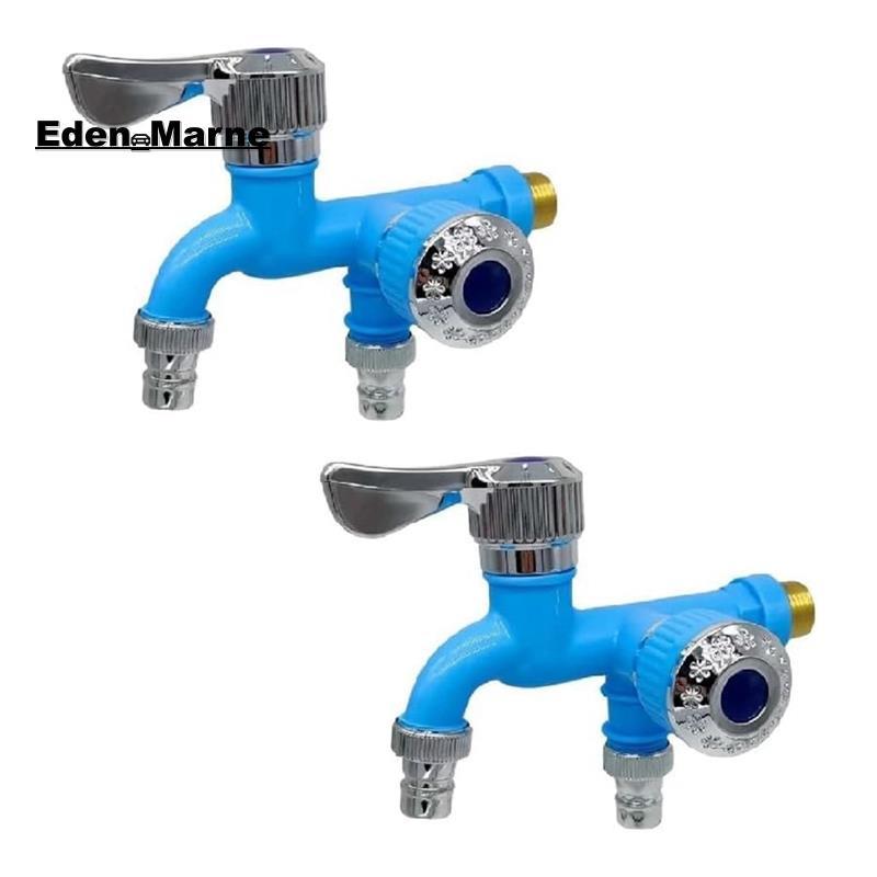[Eden_Marner]2PCS 2 Way Faucet Faucet Splitter Garden Hose Splitter Water Spirot Splitter, Outdoor D