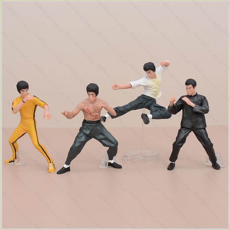 SC 4pcs Bruce Lee Action Figure Jeet Kune Do ตุ๊กตาของเล่นสําหรับเด็กตกแต่งบ้านของขวัญคอลเลกชันเครื่