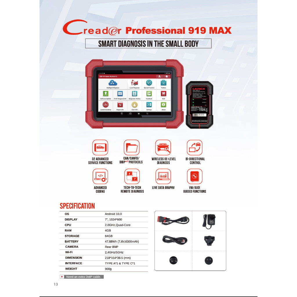 LAUNCH CRP919 MAX เครื่องวิเคราะห์ปัญหารถยนต์ เครื่องสแกน