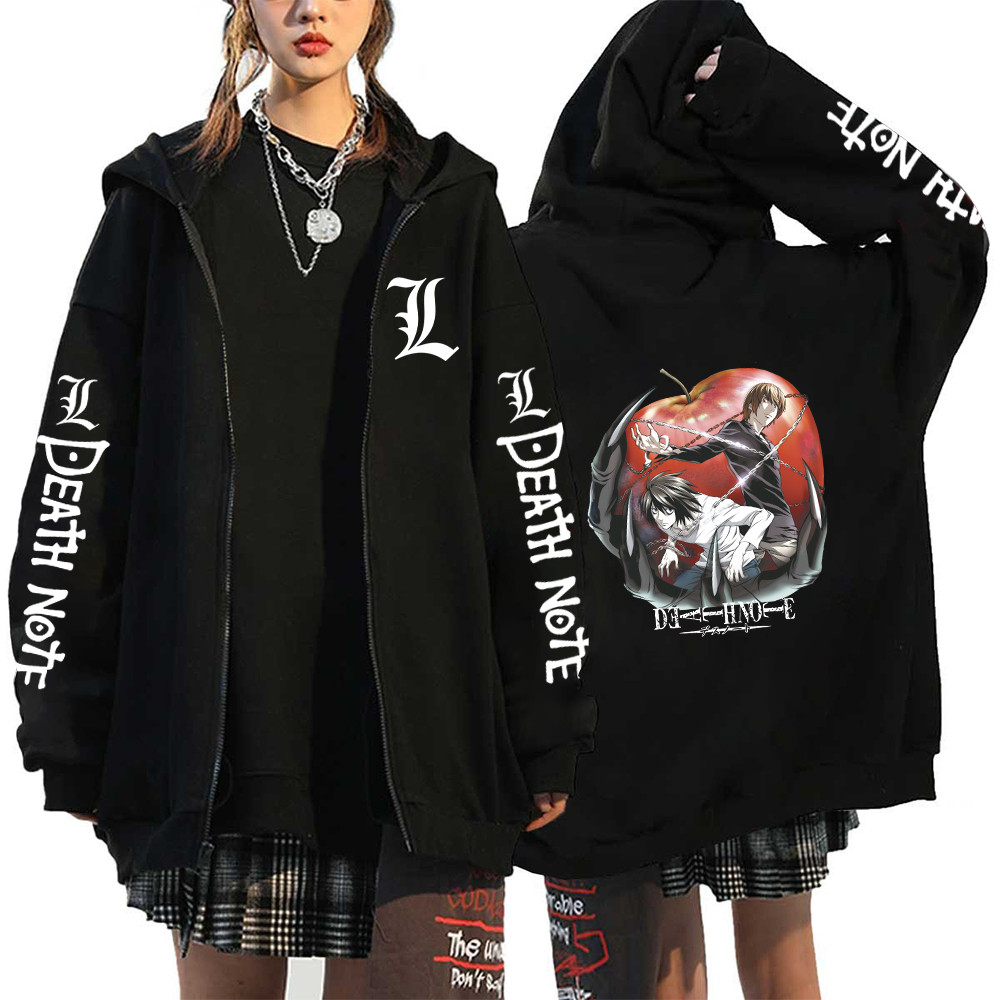 Death Note Anime Jacket - เสื้อแจ็คเก็ตลําลอง Hoody Sweatshirts Zip Printing hoody