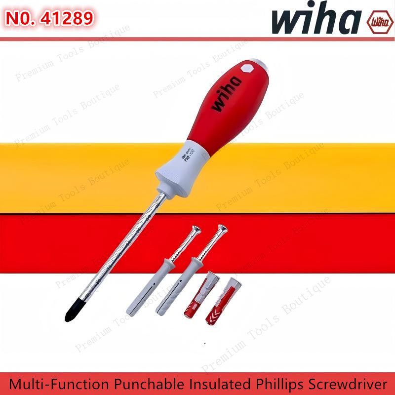 WIHA 41289 ชุดไม้แบดมินตัน SoftFinish Tap ไขควง PH2 ตําแหน่ง Pin Knockout Punch down Phillips ไขควง