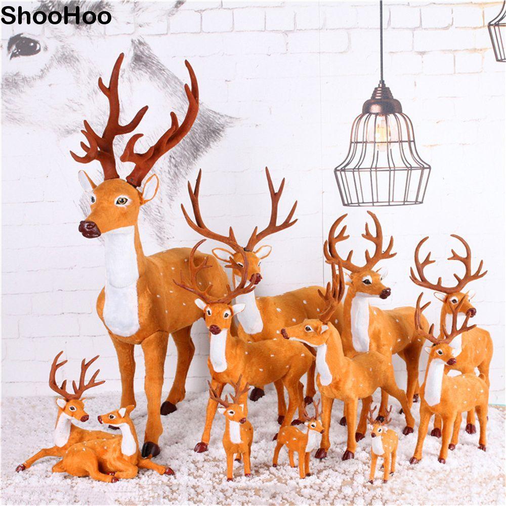 SHOO Xmas Plush Elk Plush ของเล่นจําลองของขวัญเครื่องประดับบ้าน