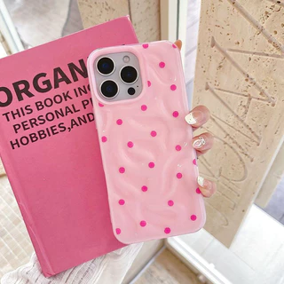 เคสไอโฟน 17 13 16 สำหรับ iPhone 17 15 11 13 16 14 12 Pro Max 15 14 16 6 6S Plus XR X XS ผ้าคลุมระบายลายจุดหวานน้อยชิ้น