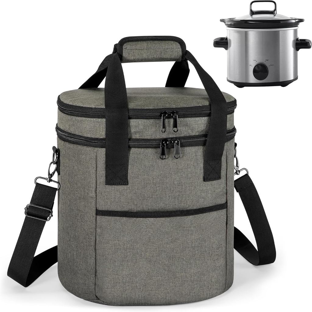 LUXJA Oval Insulated Slow Cooker Carrying Bag เข้ากันได้กับ 3 Quart Crock-Pot, Double Layer Carrier 