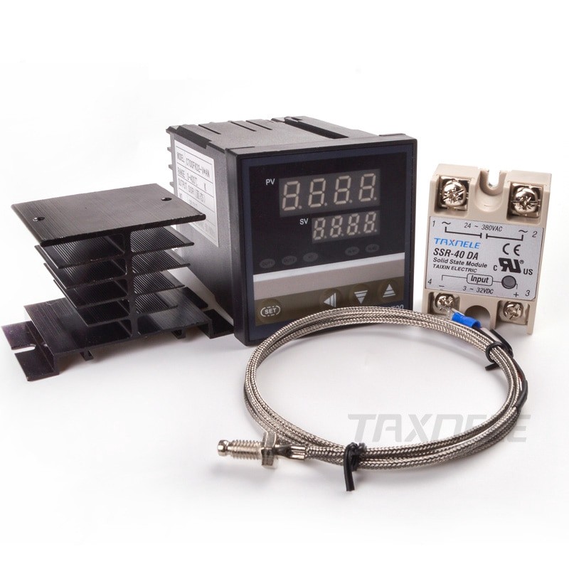 Digital PID REX-C700 Temperature Controller + SSR Relay 40A + K Thermocouple + Heat Sink ,PID Contro