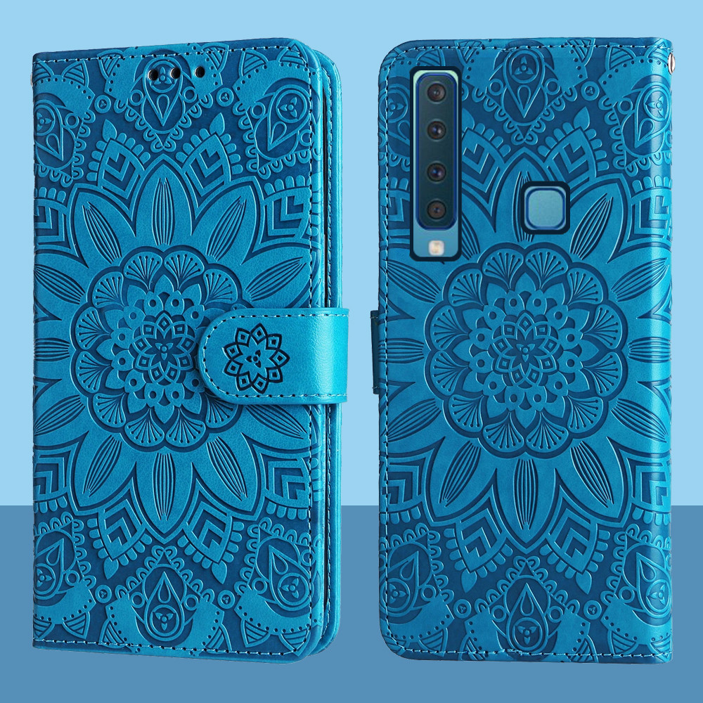 แม่เหล็กกระเป๋าสตางค์หนังสําหรับ Samsung Galaxy A9 2018 A920F A920 SM-A920F 9 A92018 นูนฝาครอบโทรศัพ