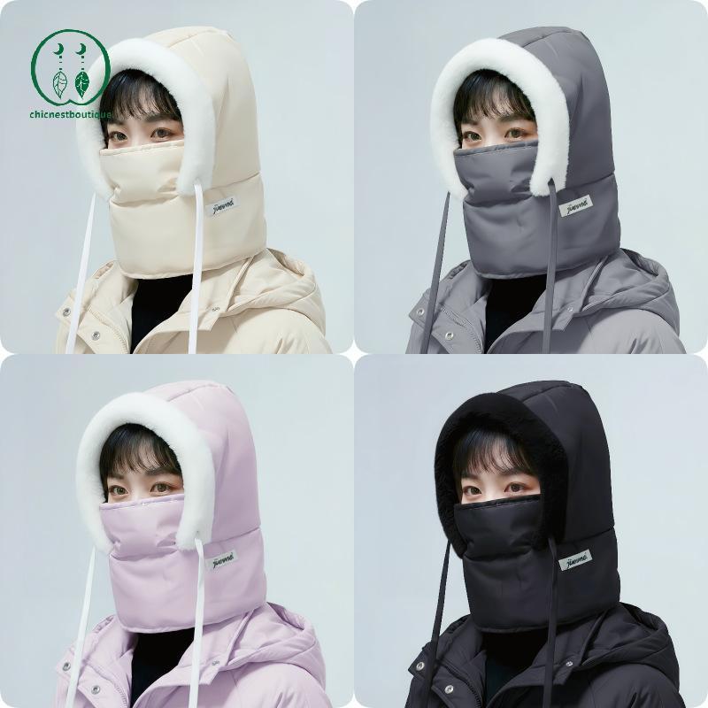 [Chicnest] หน้ากากคลุมศีรษะแบบ All-in-One ขนแกะหน้าปก ป้องกันลม สำหรับผู้ชายและผู้หญิง