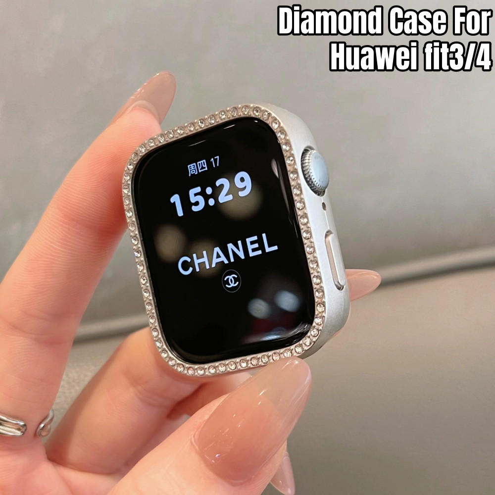 หรูหราเพชรป้องกันกรณีสําหรับ Huawei Watch fit 4/3 Scratch Resistance Hard Case สําหรับ Huawei fit4 Drop-proof อุปกรณ์เสริม