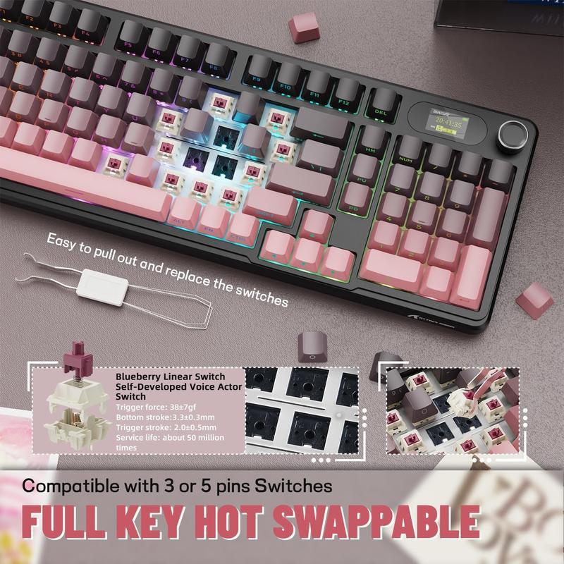 Attack Shark X98pro คีย์บอร์ดเกมมิ่ง Mechanical keyboard แบบมีสายบลูทูธ 2.4G คีย์บอร์ดไร้สาย