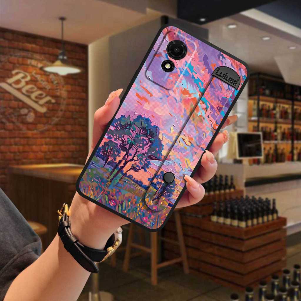สายรัดข้อมือ Anti-knock เคสโทรศัพท์สําหรับ TCL 501/T433D กันกระแทกชายแขนภาพวาดบุคลิกภาพสายรัดข้อมือก