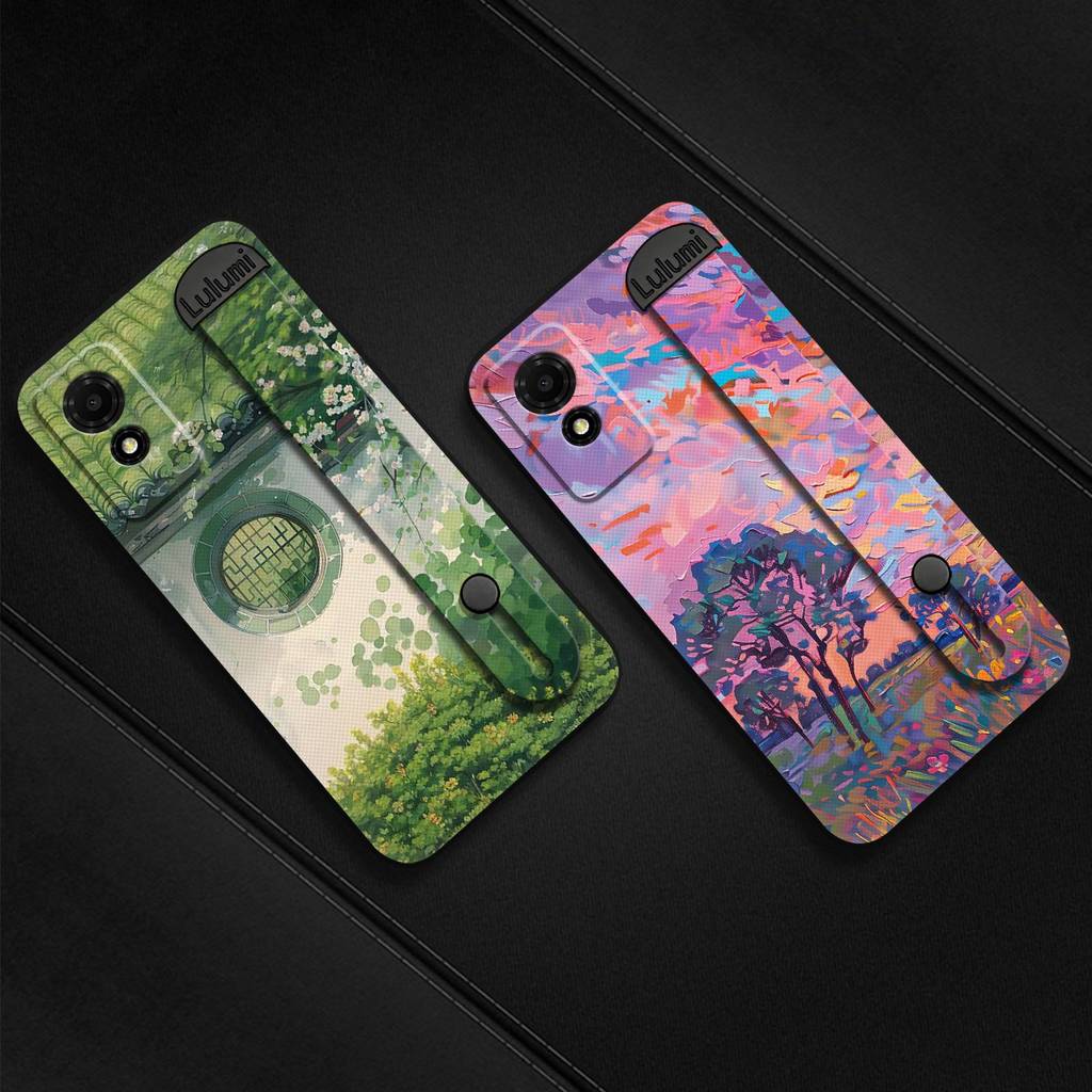 TCL ที่วางโทรศัพท์ซิลิโคนเคสโทรศัพท์สําหรับTCL 501/T433Dสายรัดข้อมือผู้ใหญ่สายรัดข้อมือภาพวาดนุ่มกรณ