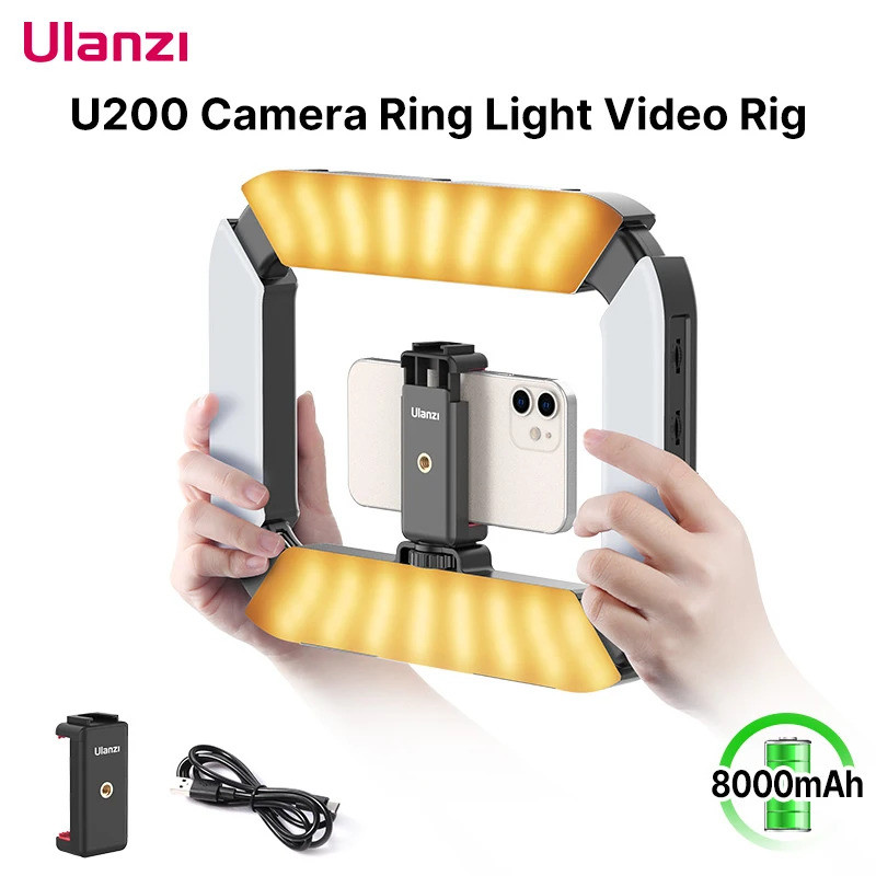 Ulanzi U-200 แหวนการถ่ายภาพไฟ Led Video Light กล้องสองสีพร้อมคลิปโทรศัพท์รองเท้าเย็นสําหรับ Youtube 