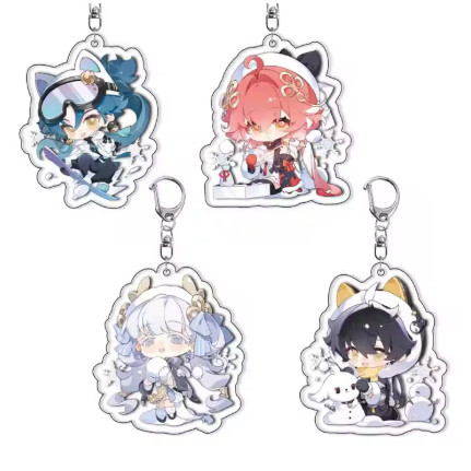 พวงกุญแจตัวละคร Changli, Jinhsi, Jiyan, Rover ในเกม Wuthering Waves