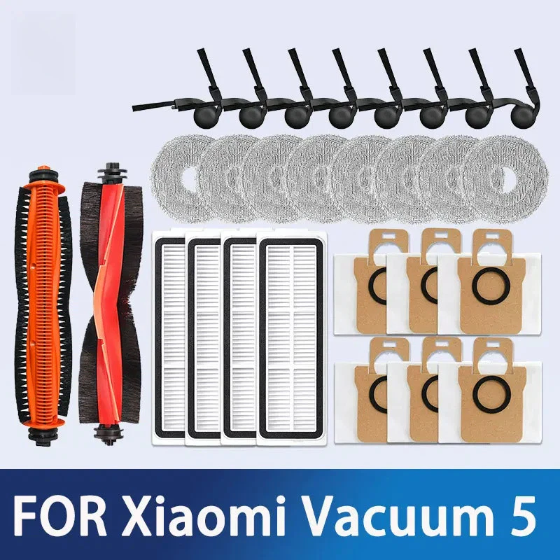 Xiaomi Robot Vacuum 5 / OV31GL อุปกรณ์เสริมแปรงด้านข้างหลัก Mop ผ้า HEPA Filter ถุงเก็บฝุ่นอะไหล่