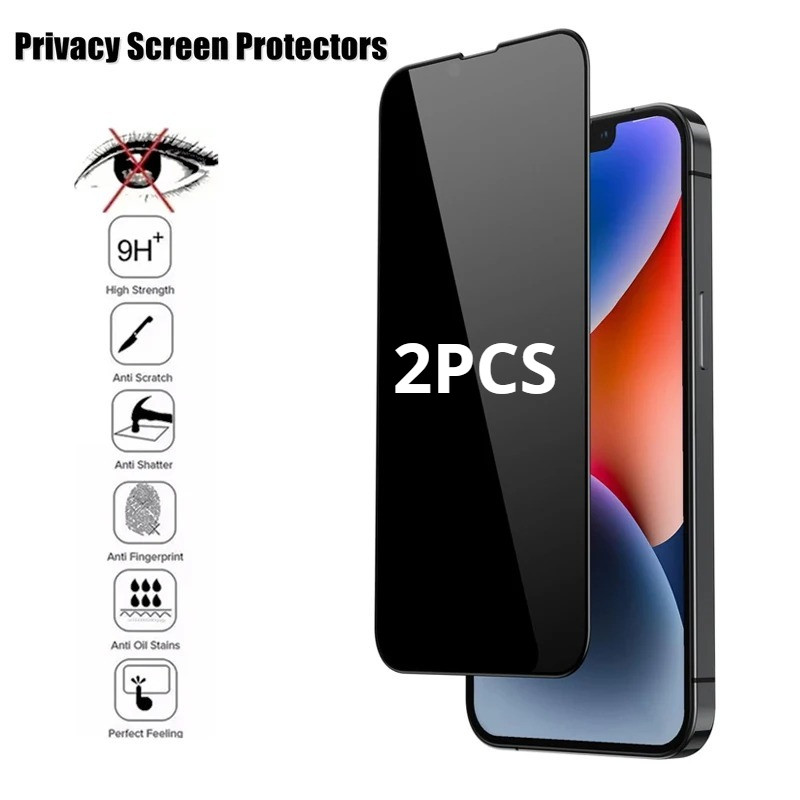 1-2 ชิ้นฟิล์มกระจกนิรภัยสําหรับ Apple iPhone 17 Air 16e 16 15 Plus Pro Max Anti Spy ความเป็นส่วนตัวข
