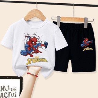 【จัดส่งไทย】BOB ชุดเด็กชาย สไปเดอร์แมน มาร์เวล ชุดแขนสั้น เสื…