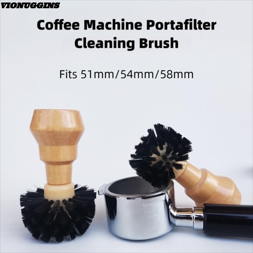 VIONUGGINS Espresso Portafilter แปรงทําความสะอาด,เครื่องมือทําความสะอาดไม้จับผงกาแฟชามแปรง, PP สําหร