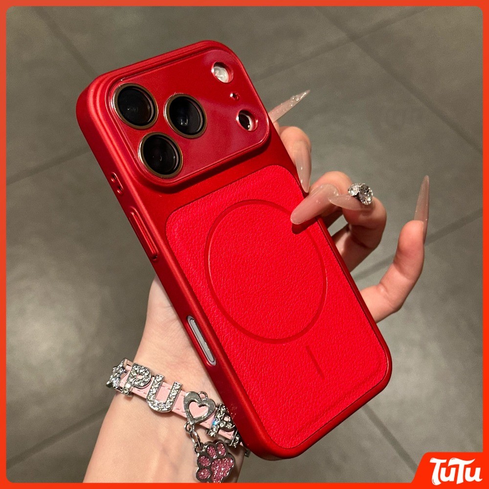 TuTu ยี่ห้อใหม่เลนส์พาโนรามาขนาดใหญ่ลายลิ้นจี่กรณีเข้ากันได้สําหรับiPhone 17 16 15 14 13 Pro Maxทันทีเปลี่ยน 17magneticชาร์จไร้สายเกราะเคสโทรศัพท์ปก