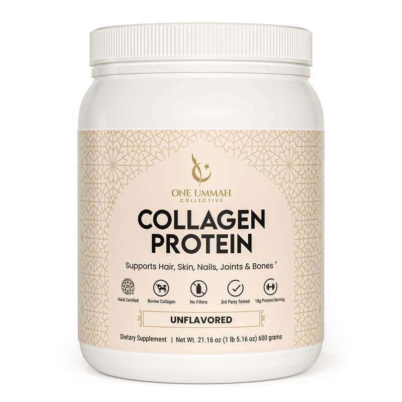 Halal Certified Collagen Peptides Protein Powder – Hydrolyzed Bovine Collagen Type I & III – 18g Pro