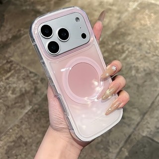 เคสแม่เหล็กรอยเปื้อนไล่ระดับสีความงามสําหรับ iPhone 17 16 15 14 Pro max ซิลิโคนการออกแบบรูปไข่ฝาครอบกันกระแทก