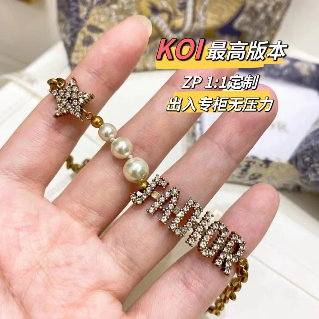 [1: 1] [D Home Rhinestone Letter Star Pearl Bracelet] D036
