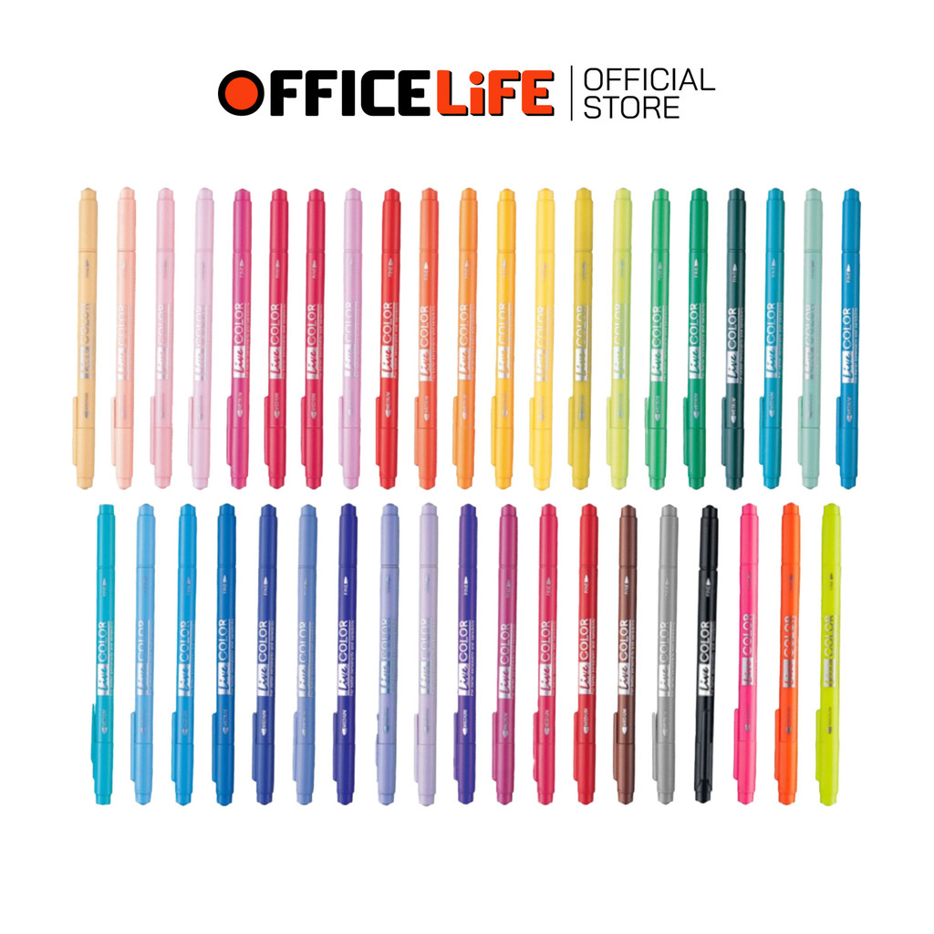 Monami (โมนามิ) ปากกาสี ปากกาสีน้ำ รุ่น Live Color ไลฟ์ คัลเลอร์ ชนิด 2 หัว (1ด้าม)