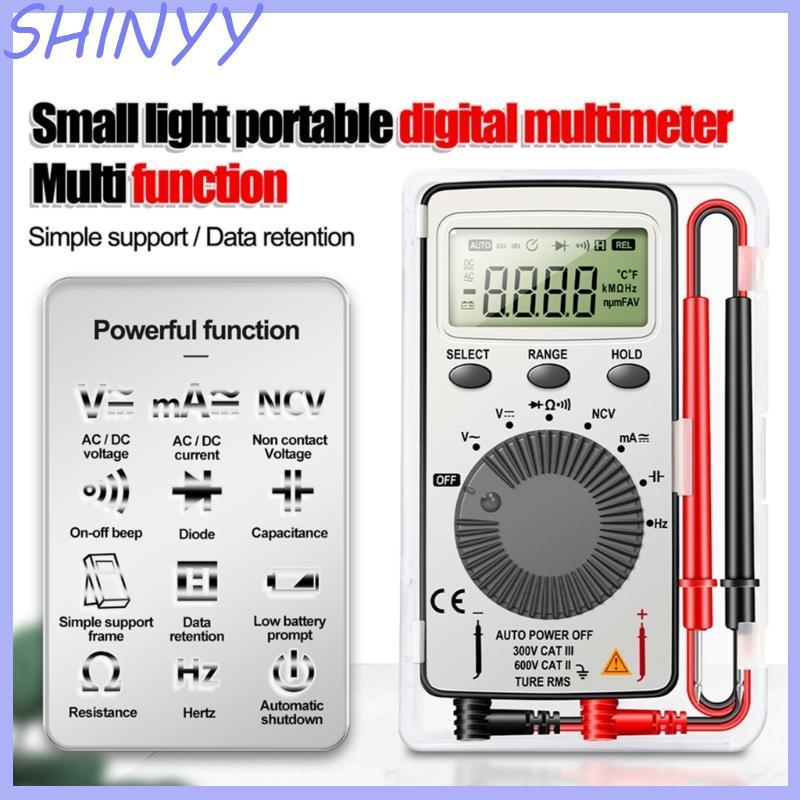 SHI มัลติมิเตอร์แบบดิจิตอลการตรวจจับแรงดันไฟฟ้าแบบไม่สัมผัส 400mV-500V 4V-500V แบบพกพา