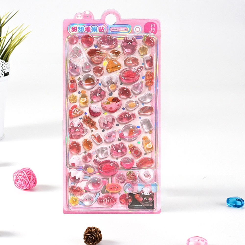 LONTIME สติกเกอร์บรรเทา,การ์ตูนสัตว์เยลลี่เนื้อสติกเกอร์ตกแต่ง, Kawaii Bowknot รูปแบบ Scrapbooking สติกเกอร์สําหรับขวดน้ําตกแต่ง - รูปที่ 5