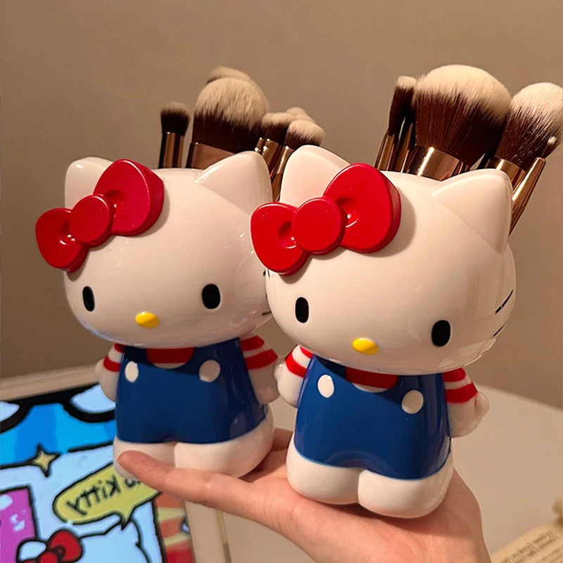 การ์ตูนคิตตี้แมวผู้ถือปากกาน่ารักโต๊ะเครื่องเขียนออแกไนเซอร์มัลติฟังก์ชั่แต่งหน้ากล่องเก็บเครื่องประดับของขวัญ thumbnail 3