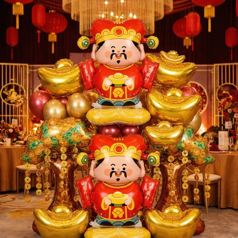 เทศกาลฤดูใบไม้ผลิจีนธีมบอลลูนยืน 3 มิติ-2026ม้าปีอวยพรโชคดีลูกโป่งอลูมิเนียมฟอยล์ - รูปที่ 5