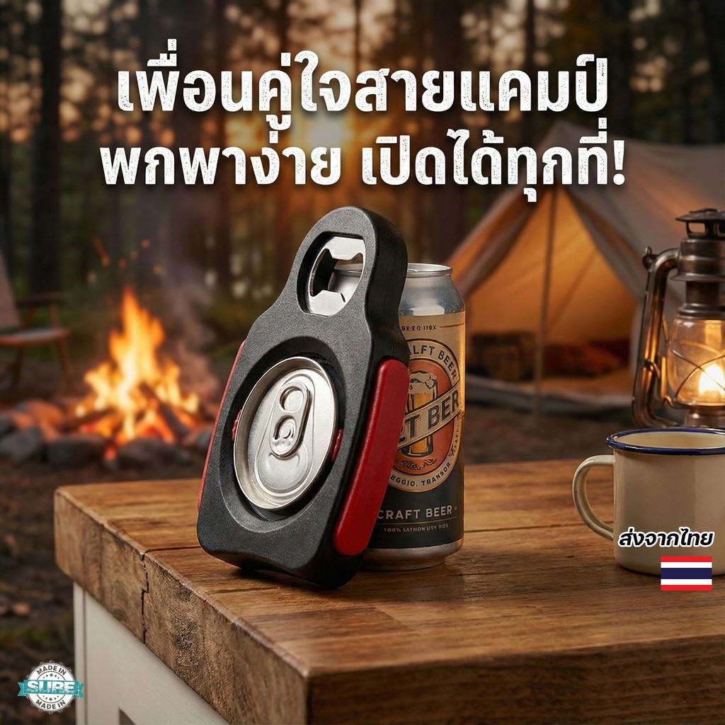 ที่เปิดขวดและที่เปิดกระป๋อง มัลติฟังก์ชั่น ขนาดกะทัดรัด เปิดง่าย ไม่เจ็บมือ