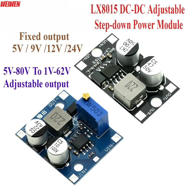 LX8015 DC-DC ปรับ Step-down โมดูลอินพุต 5-80V ถึง 1-62V 5V 9V 12V 24V 1.5A Power Converter Over XL70
