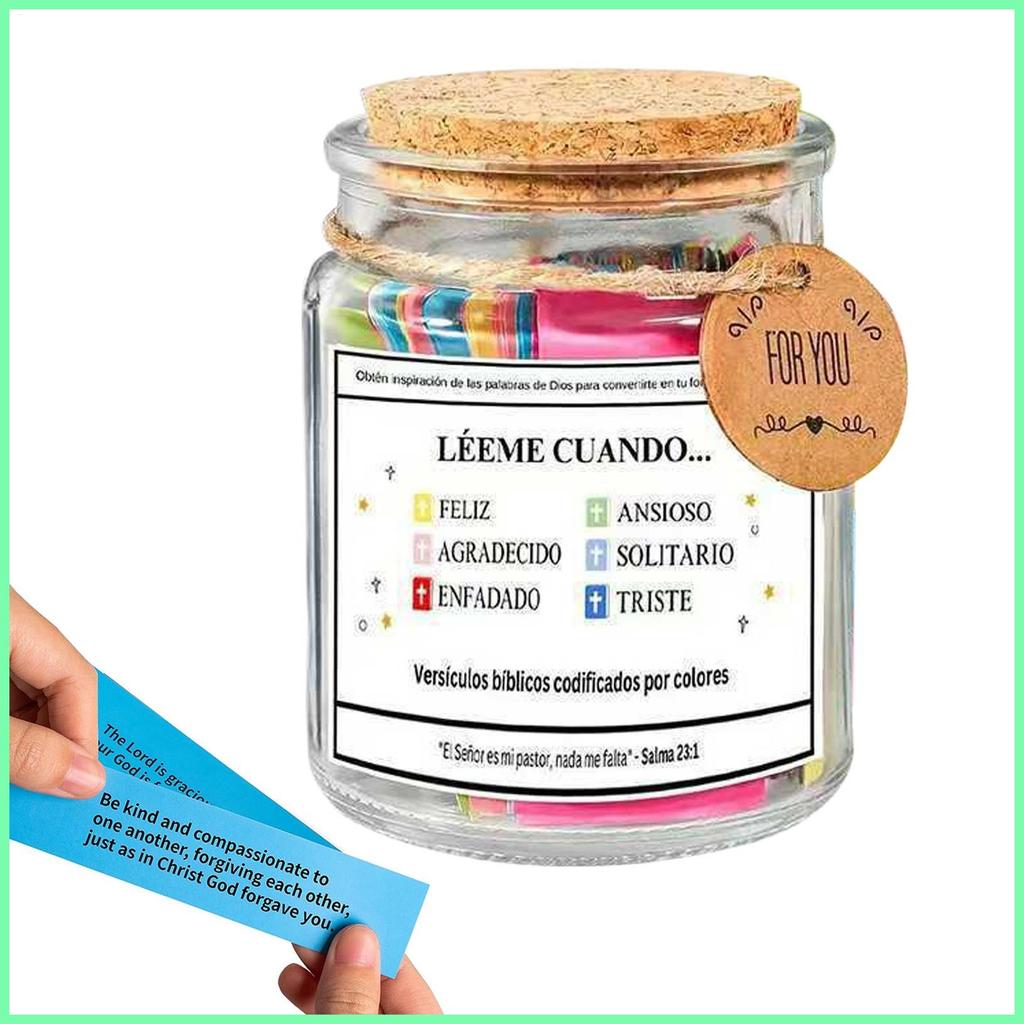 สเปน Bible Verse Jar Scripture อุปกรณ์สวดมนต์ Jar Scriptions สําหรับผู้หญิงผู้ชายสะสมโต๊ะบ้าน shuost