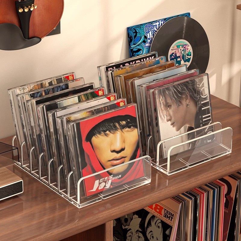 แท่นวางโชว์อัลบั้ม ชั้นวางแผ่นดิสก์ซีดี ช่องตั้งโต๊ะ เทปบันทึกไวนิล cd Storage Collection Shelf [dse]