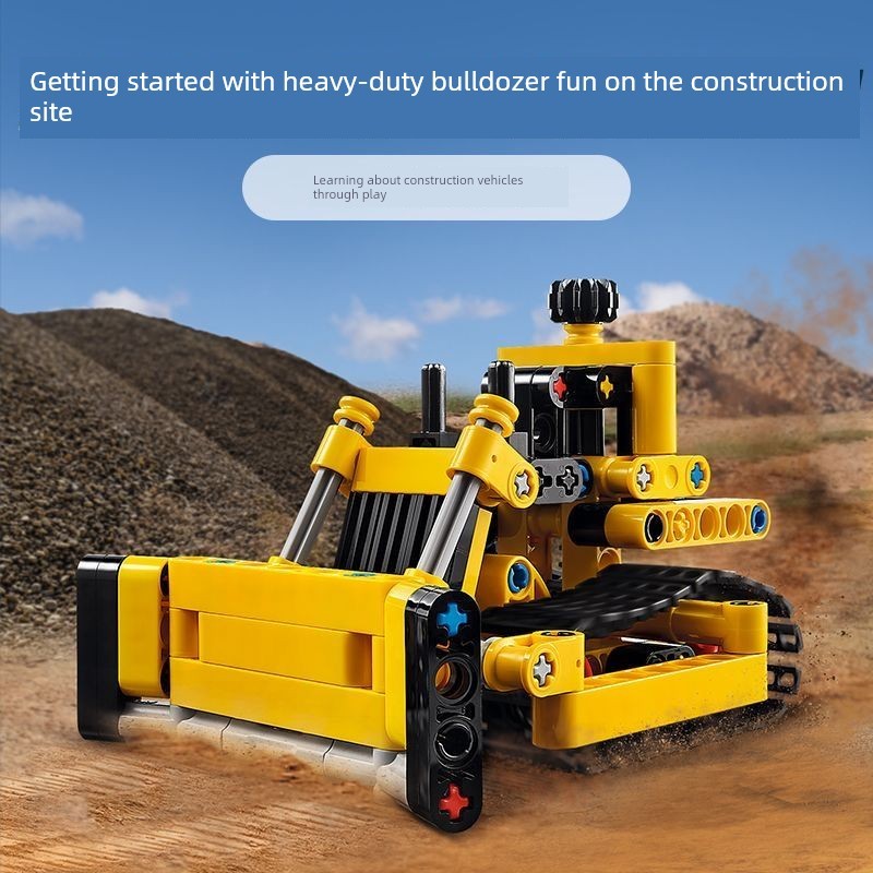 จิ๊กซอว์ ของขวัญเด็ก Bulldozer Building Blocks 42163รถก่อสร้างของเล่นเพื่อการศึกษาสำหรับเด็กของขวัญส