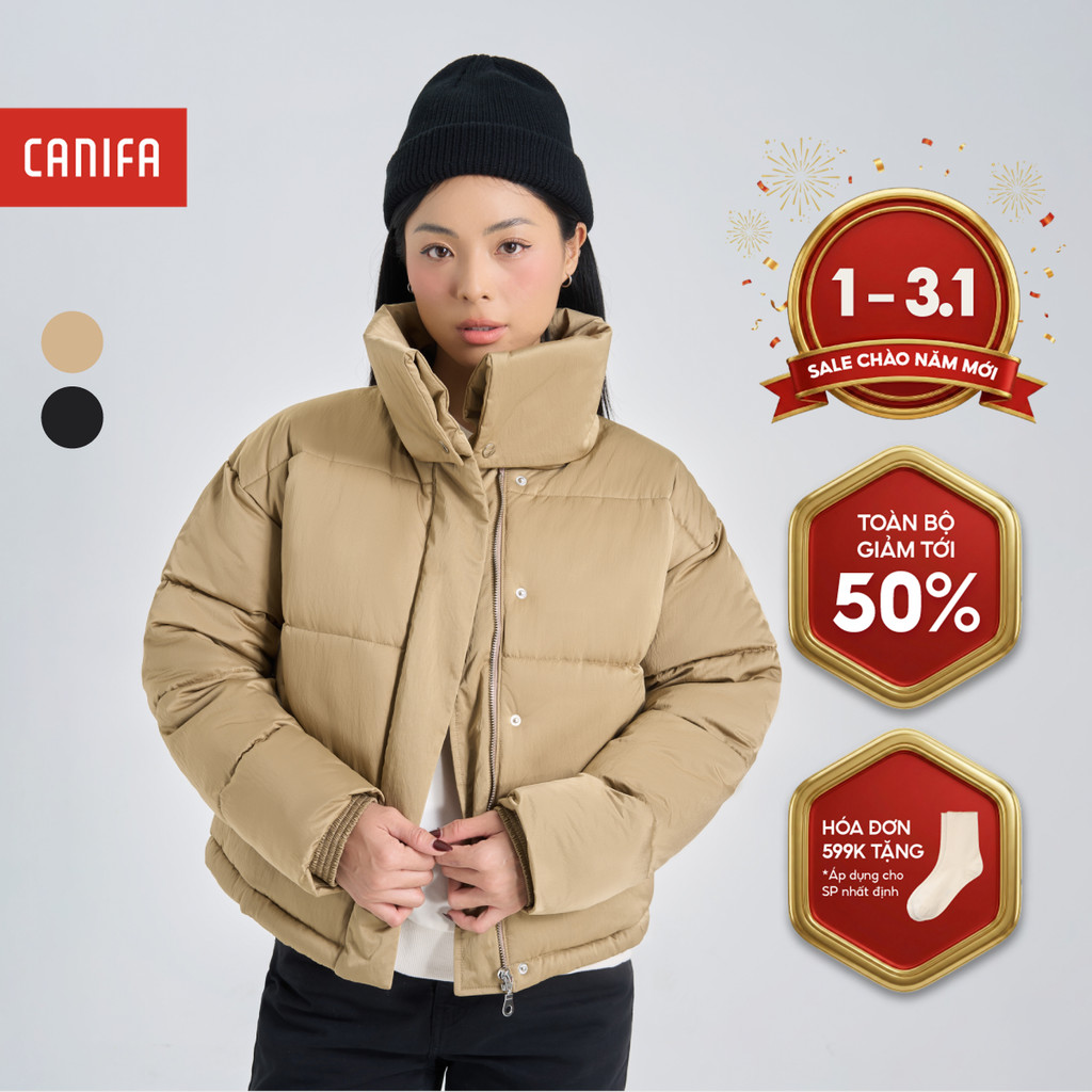 คานิฟา เสื้อแจ็คเก็ตผ้านวมผู้หญิงคอปกสูงหนาให้ความอบอุ่นสุดๆน้ําหนักเบากันน้ํา 6OT24ว019
