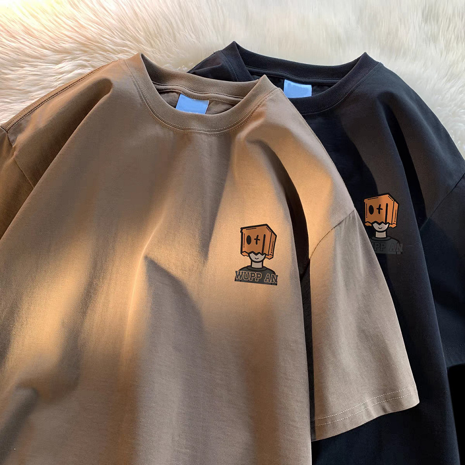 2026时尚 2026Mens Original Street Plus ขนาดนักเรียน Unisex เสื้อยืด American Retro Youth รอบคอแขนสั้น 