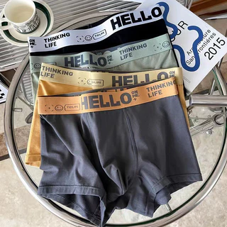 【แพ็ค 5ตัว】#143 Hello กางเกงชั้นในบ็อกเซอร์ ชุดชั้นในแฟชั่นบุรุษ กางเกงในผู้ชายขาสั้น เนื้อผ้านิ่ม มีไซส์ใหญ่ Boxer