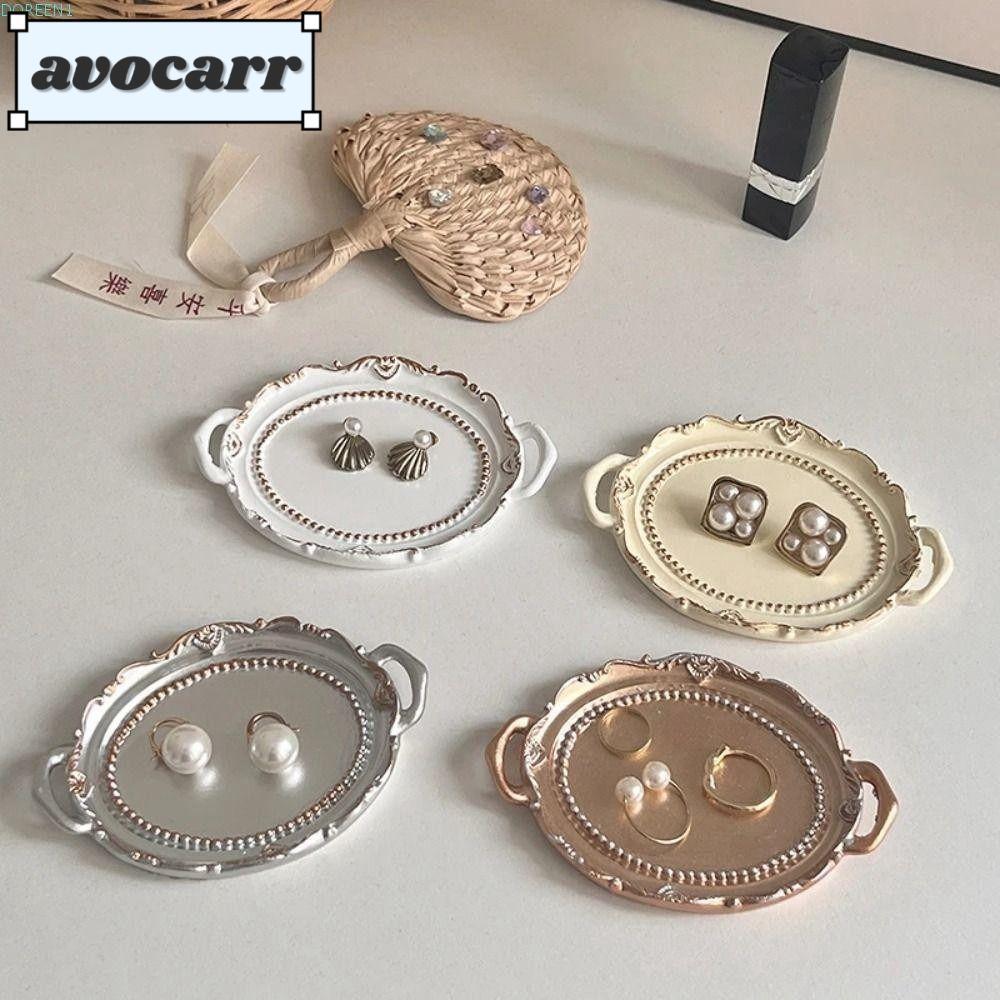จานเครื่องประดับตกแต่ง AVOCAR,ถาดเก็บต่างหูเรซินนอร์ดิก,อุปกรณ์ประกอบฉากภาพย้อนยุคขนาดเล็กเครื่องประดับจานสร้อยคอต่างหู